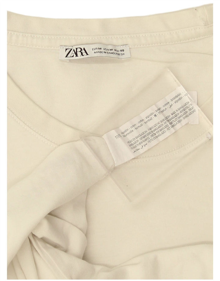 Ανδρικό T-Shirt Zara Τοπ μεσαίο λευκό βαμβακερό