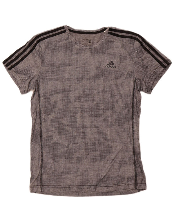 Ανδρικό T-Shirt Climalite ADIDAS Top Πολυεστέρας με μεσαίο γκρι στίγματα