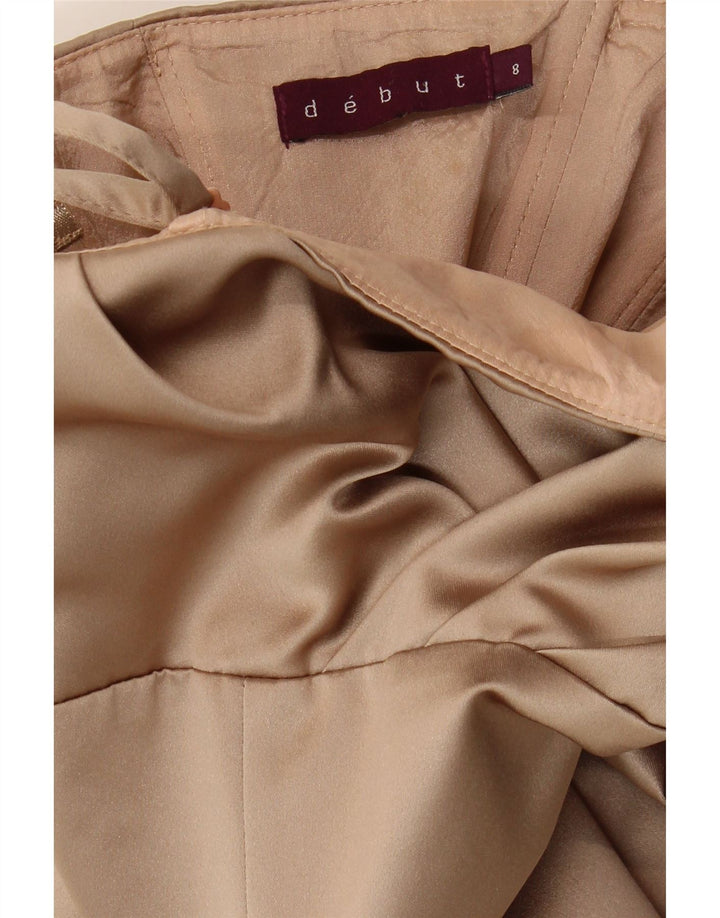 DEBUT Womens Sleeveless Maxi Dress UK 8 Small Brown Polyester Vintage Debut and Second-Hand Debut from Messina Hembry 