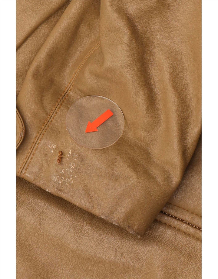 Vintage Γυναικείο Δερμάτινο Μπουφάν IT 42 Medium Beige