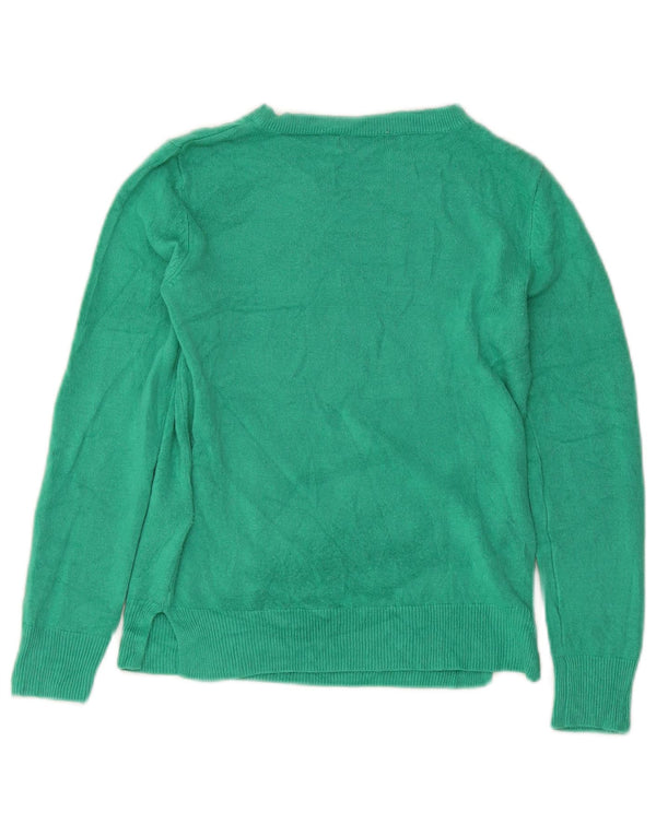 Marks & Spencer Womens Crop Boat Neck Jumper πουλόβερ UK 8 Small Green