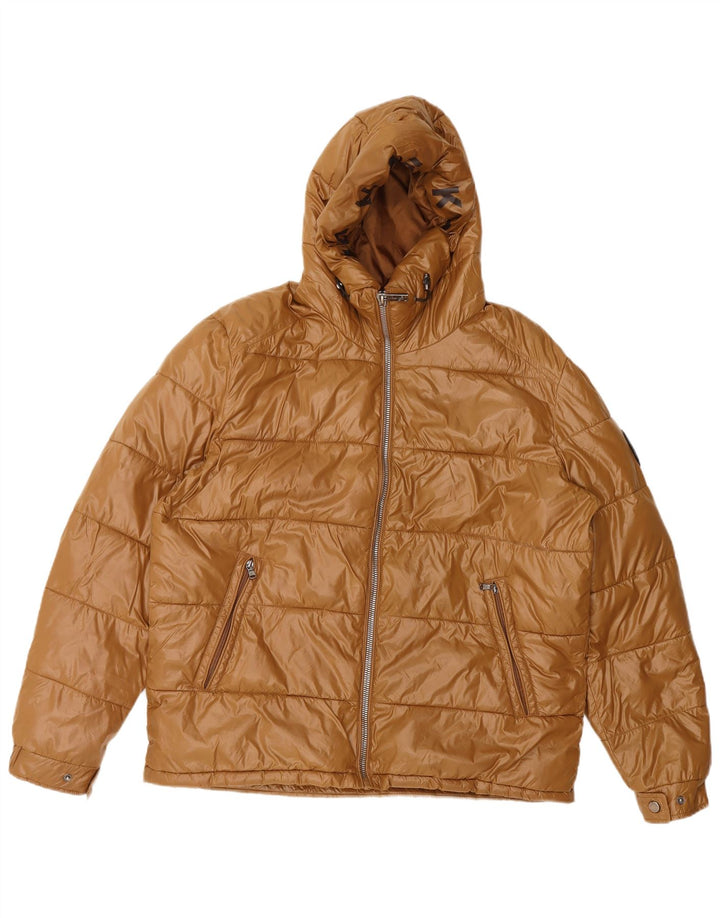 Michael Kors Ανδρικό μπουφάν με κουκούλα UK 40 Large Brown Πολυεστέρας