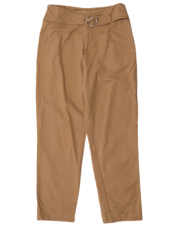 ZARA Γυναικείο Tapered Παντελόνι Casual Medium W28 L28 Beige Βαμβακερό