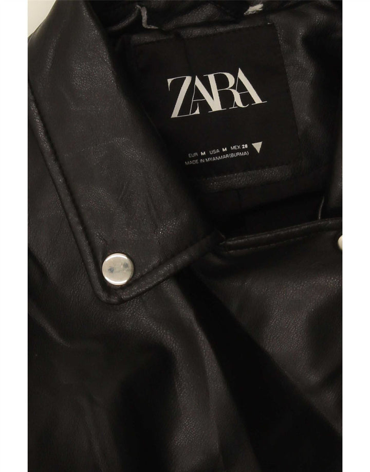 Zara Γυναικείο Biker Jacket UK 12 Medium Black