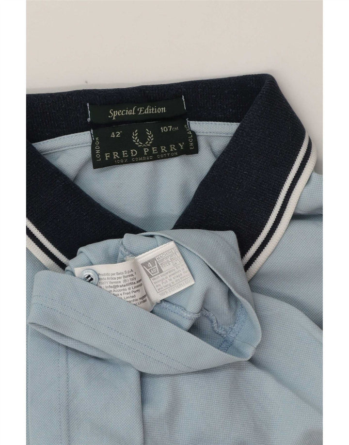 Fred Perry Ανδρικό μπλουζάκι ράγκμπι πόλο, μεσαίο μπλε βαμβακερό ριγέ