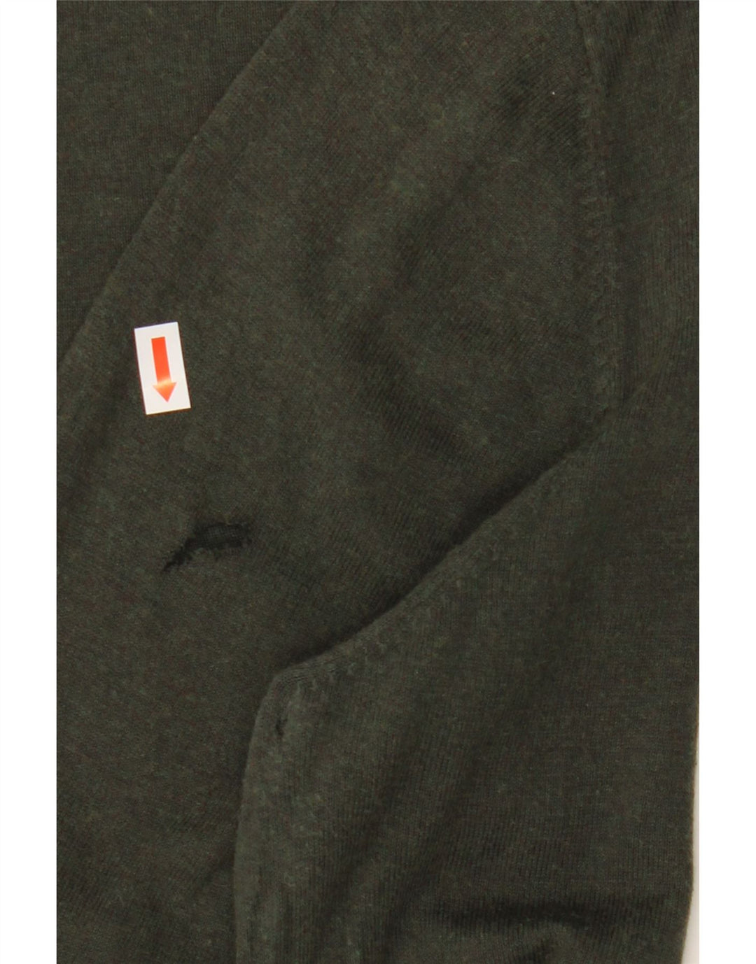 MASSIMO DUTTI Ανδρικό πουλόβερ με λαιμόκοψη, μεγάλο βαμβακερό χακί