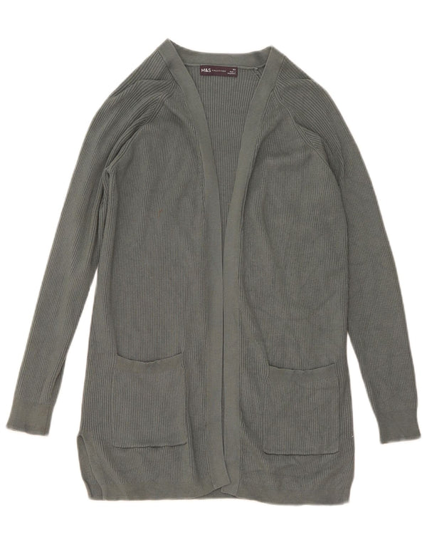 Marks & Spencer Γυναικείο Longline ανοιχτό πουλόβερ ζακέτα UK 6 XS Πράσινη βισκόζη