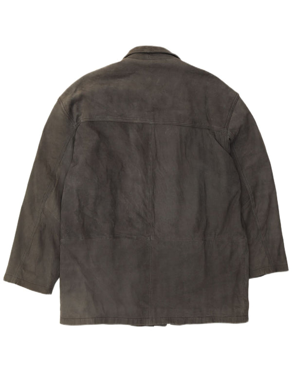 L.Lambertazzi Ανδρικό Δερμάτινο Μπουφάν UK 40 Large Grey Leather