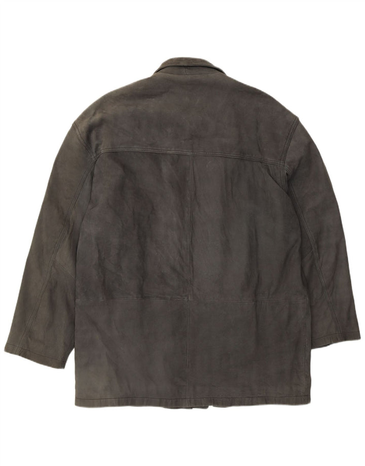 L.Lambertazzi Ανδρικό Δερμάτινο Μπουφάν UK 40 Large Grey Leather