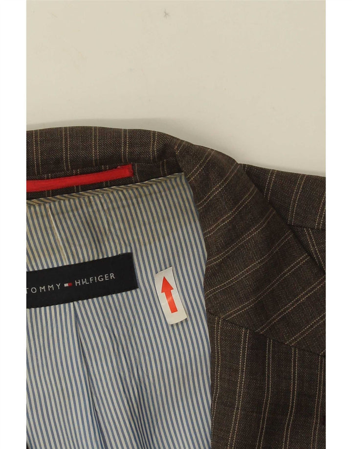 Tommy Hilfiger Ανδρικό σακάκι σακάκι με 2 κουμπιά IT 52 XL καφέ ριγέ βισκόζη