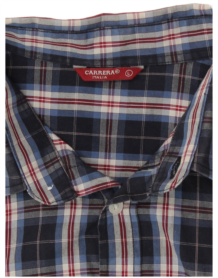Ανδρικό πουκάμισο Carrera Large Navy Blue Check Cotton