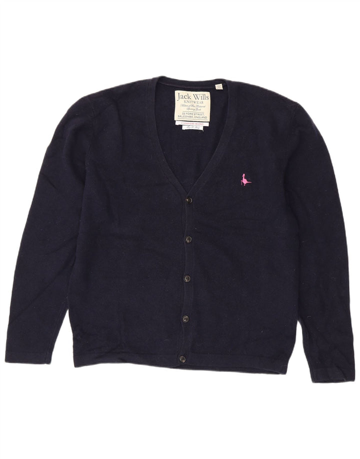 JACK WILLS Γυναικεία ζακέτα πουλόβερ UK 18 XL Navy Blue Lambswool