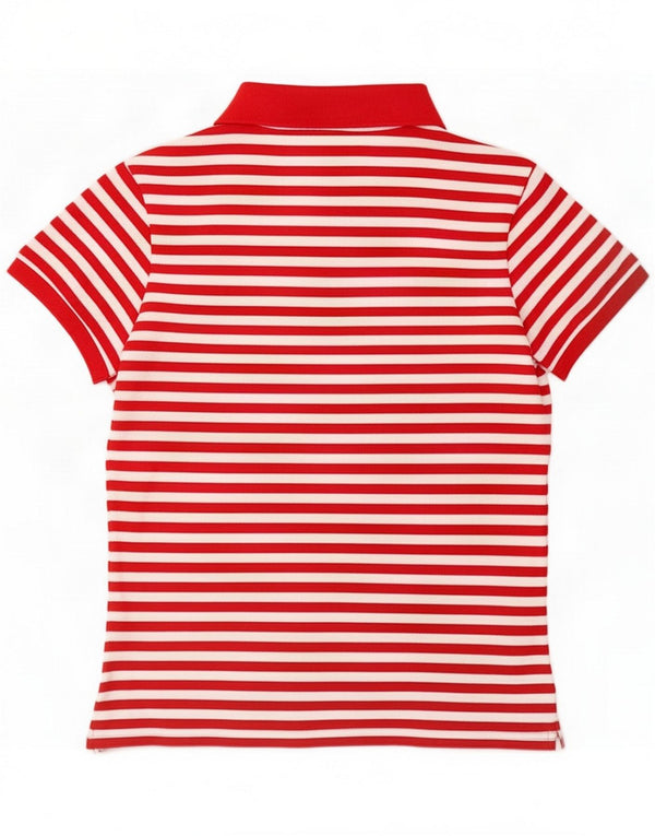 Lacoste Womens Polo Shirt Size 40 Medium Red Striped Cotton
