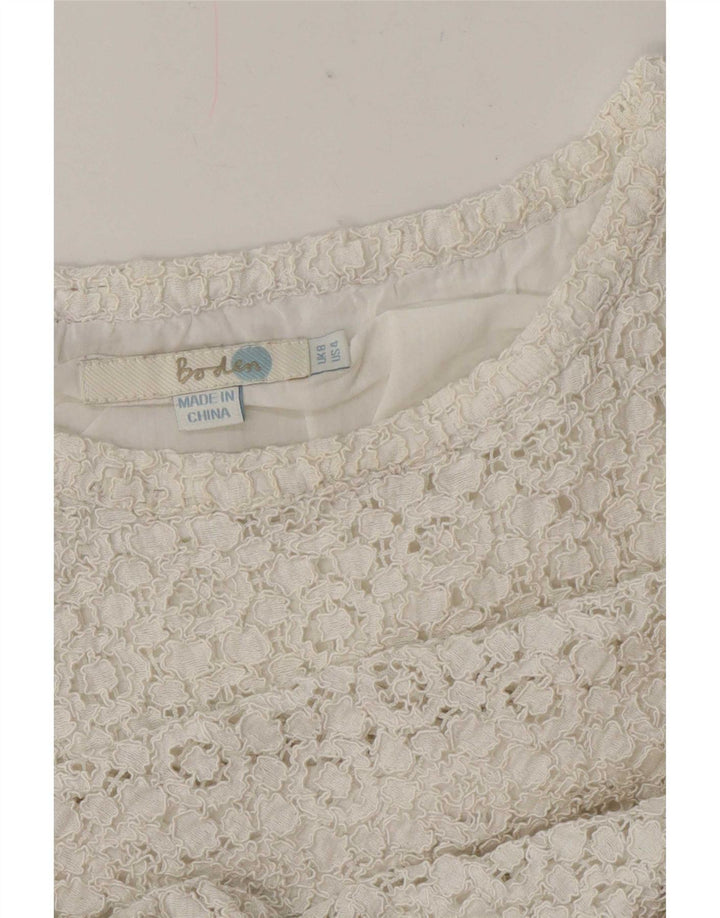 Boden Γυναικεία Crop Lace Μπλούζα Τοπ UK 8 Small White