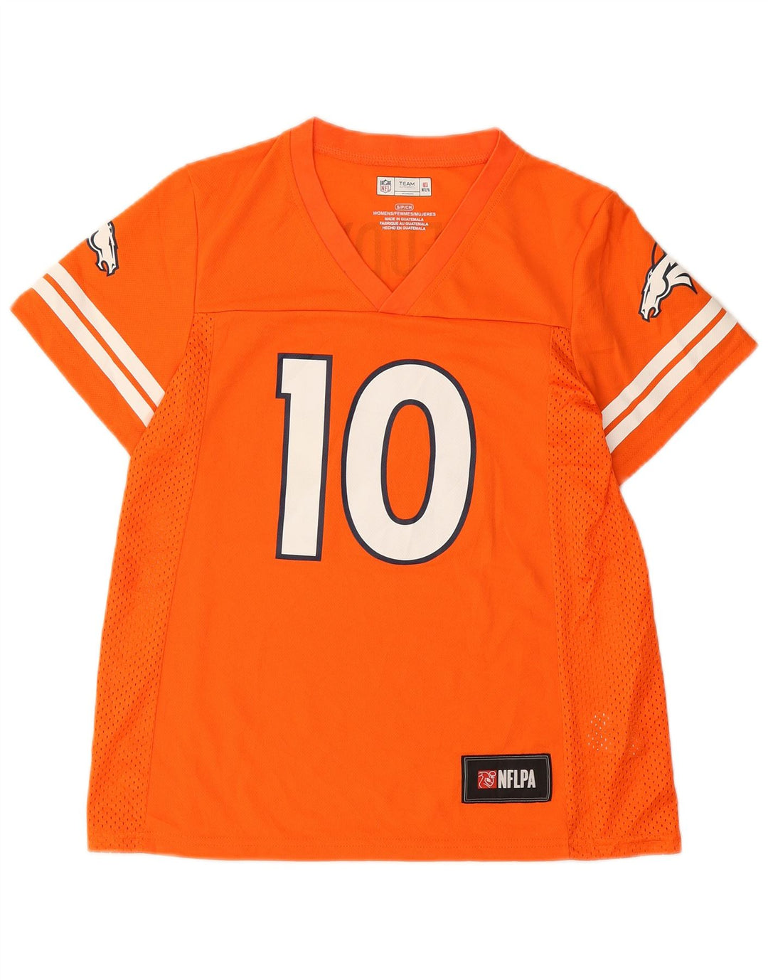 NFL Womens Denver Broncos Graphic T-Shirt Top UK 10 Small Orange Polyester