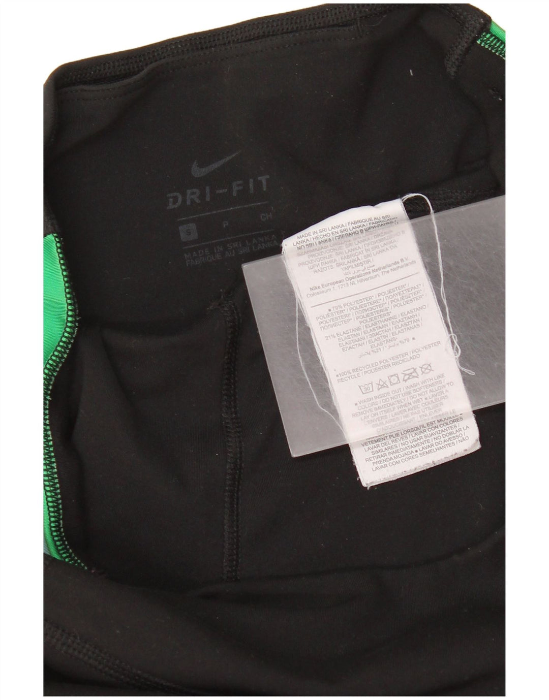 Γυναικείο κολάν Nike γραφικό Dri Fit Μικρό μαύρο ριγέ πολυεστέρα