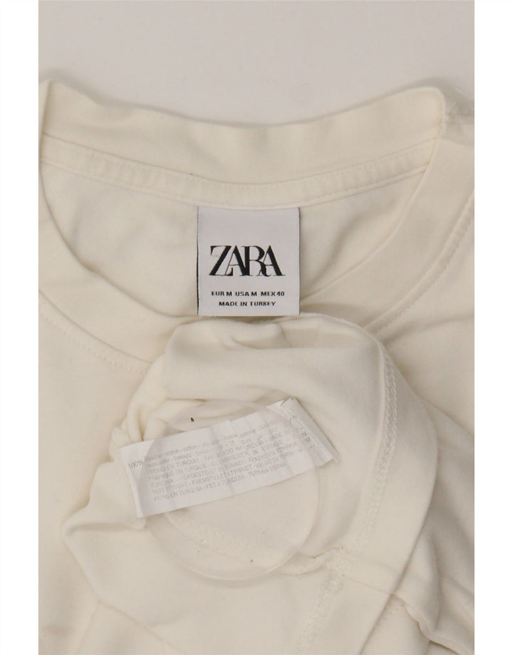 ZARA Mens T-Shirt Top Medium Beige Cotton Vintage Zara and Second-Hand Zara from Messina Hembry 