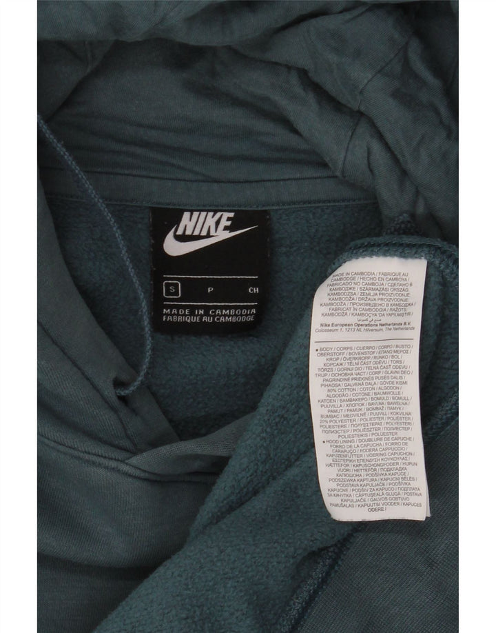 Ανδρικό μπλουζάκι με κουκούλα Nike, μικρό πράσινο βαμβακερό