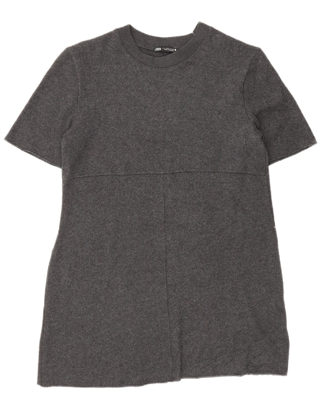 Γυναικείο κοντομάνικο φόρεμα Zara UK 10 Small Grey Polyester