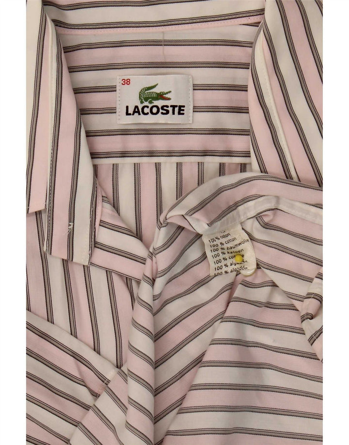 Ανδρικό κοντομάνικο πουκάμισο Lacoste νούμερο 38 Βαμβακερό μεσαίο ροζ ριγέ