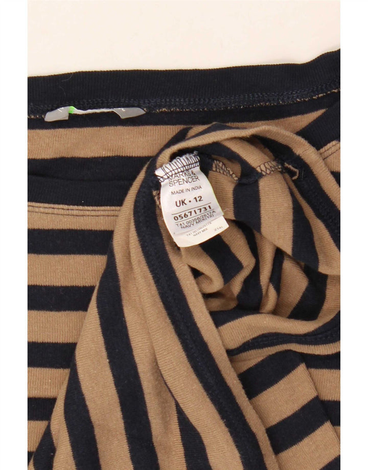 Marks & Spencer Γυναικεία μπλούζα μακρυμάνικη UK 12 Medium Navy Blue ριγέ