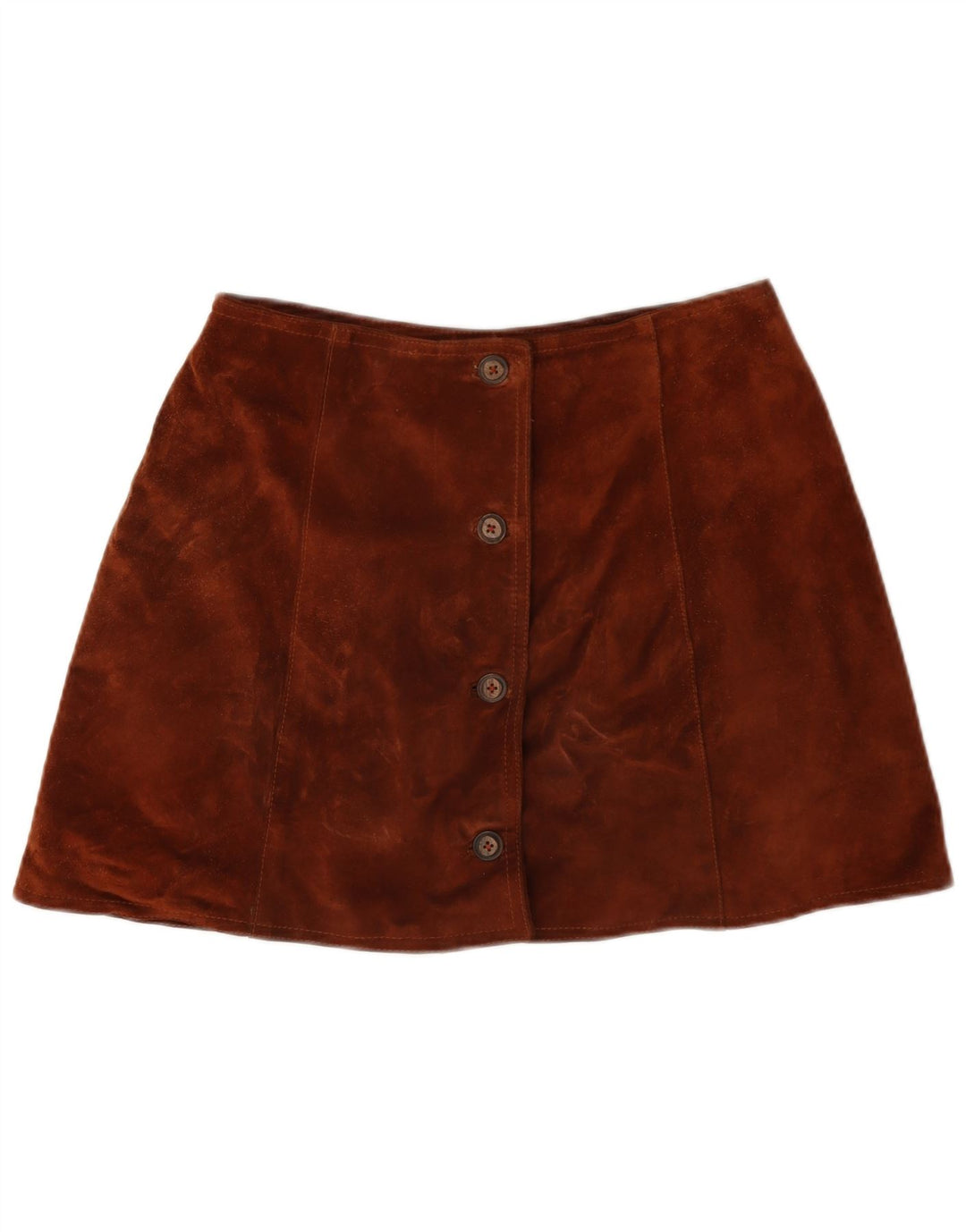 Vintage Γυναικεία Suede Mini Φούστα W28 Μεσαίο Καφέ