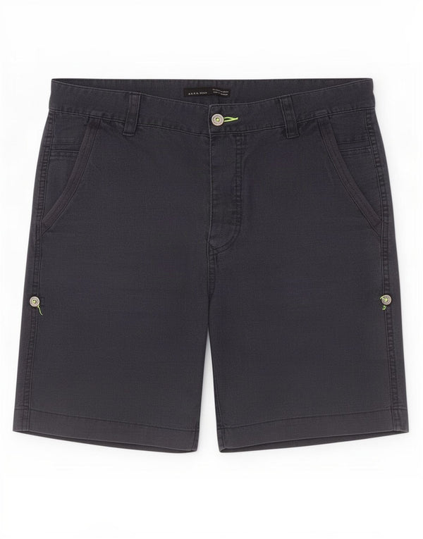 Zara Ανδρικό σορτς Chino EU 44 Large W34 Navy Blue Linen