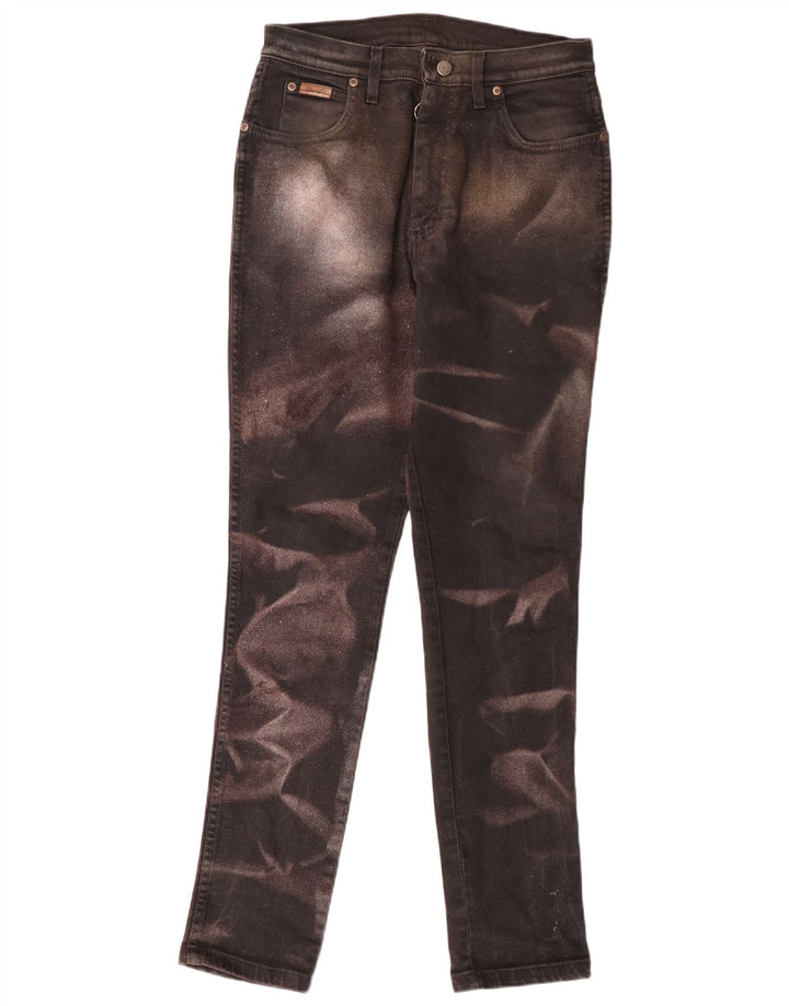 Wrangler Womens Slim Jeans W34 L32 Brown Tie Dye
