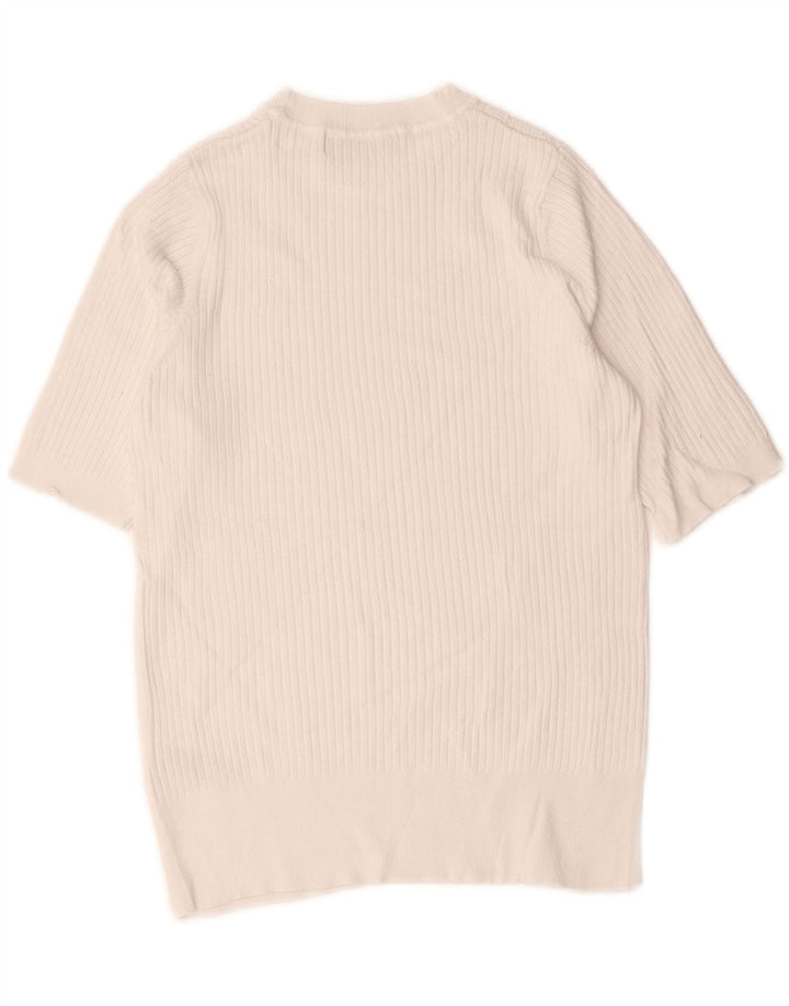 Marks & Spencer Γυναικείο πουλόβερ Crop Crew Neck Jumper UK 10 Small White