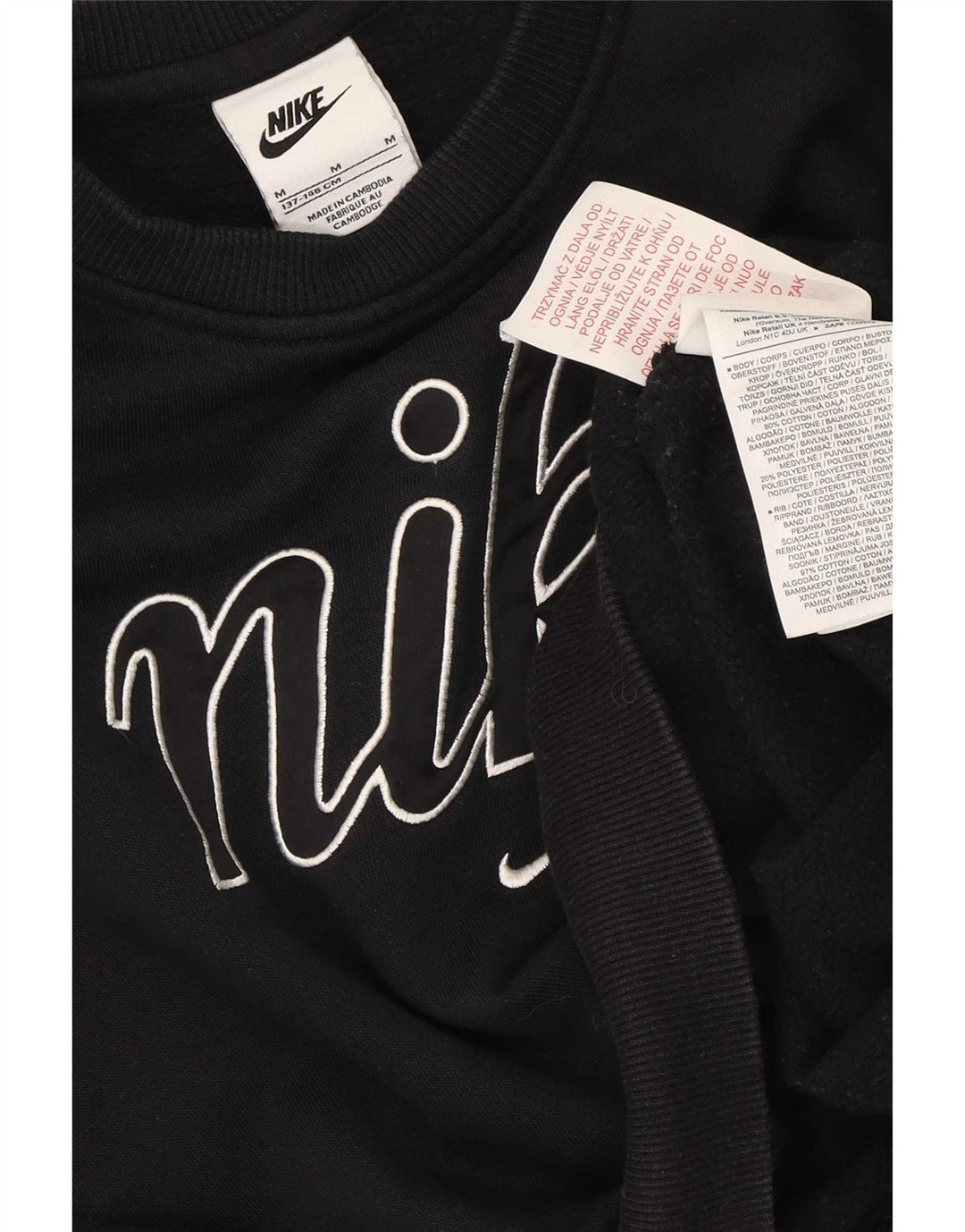 Nike Girls Oversized Crop Φούτερ 10-11 ετών Μεσαίο μαύρο