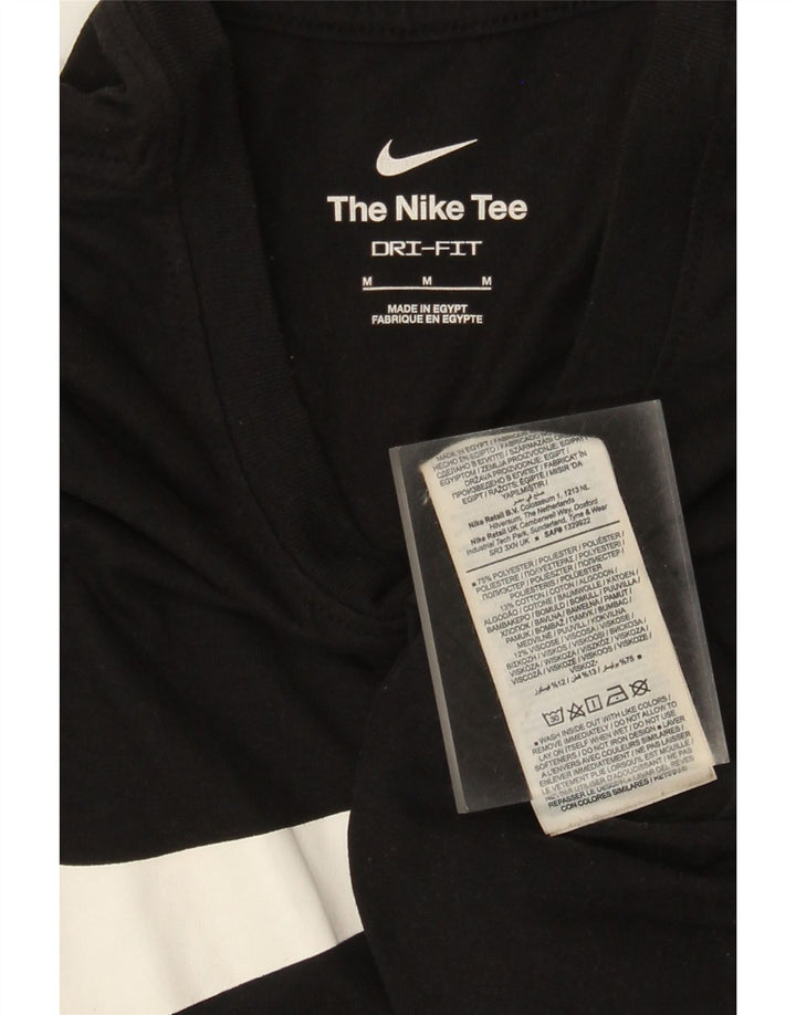 Ανδρικό γραφικό μπλουζάκι Nike Dri Fit, μεσαίο μαύρο πολυεστέρα
