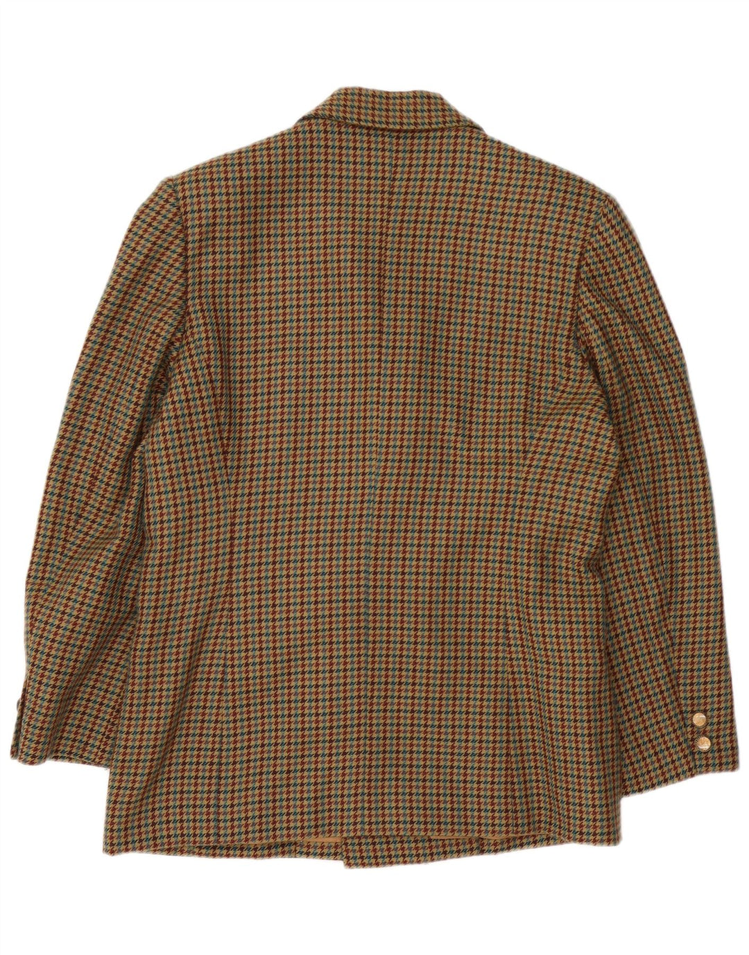 Vintage γυναικείο διπλό μπουφάν σακάκι UK 16 Large Brown Houndstooth
