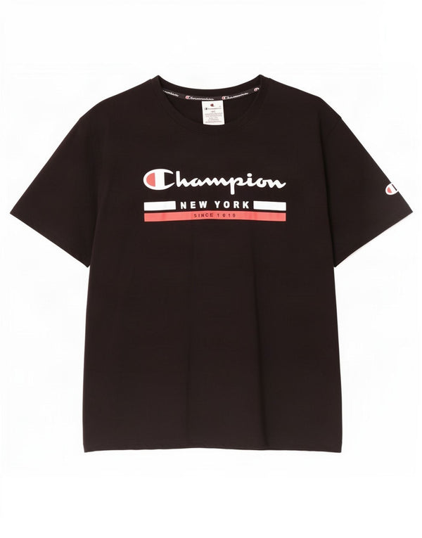 Champion Γυναικείο T-Shirt Top UK 20 2XL Μαύρο βαμβακερό