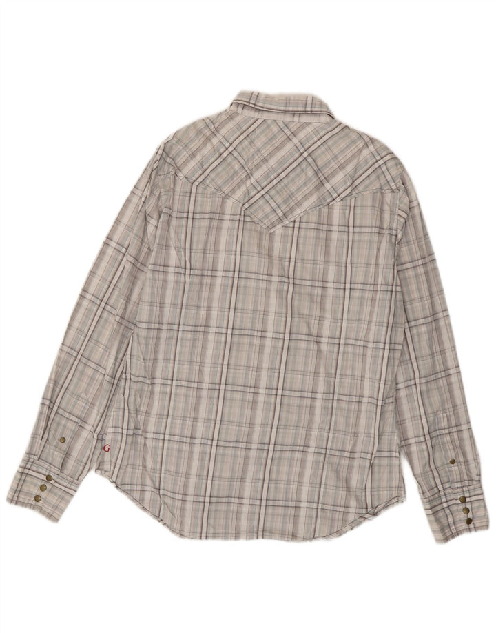 Ανδρικό πουκάμισο Guess Large Grey Check Cotton
