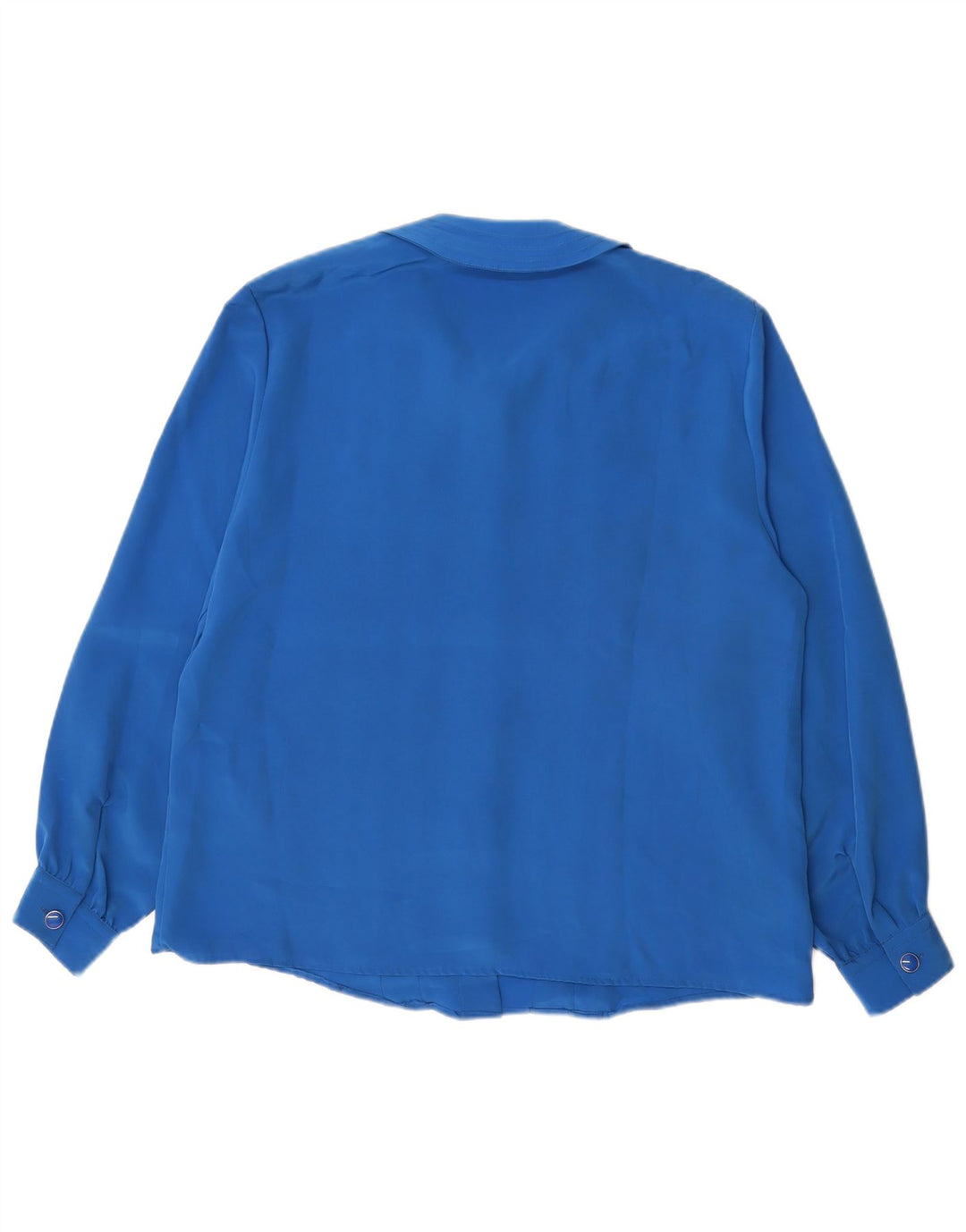 Vintage γυναικείο πουκάμισο μπλούζα UK 14 Large Blue Polyester