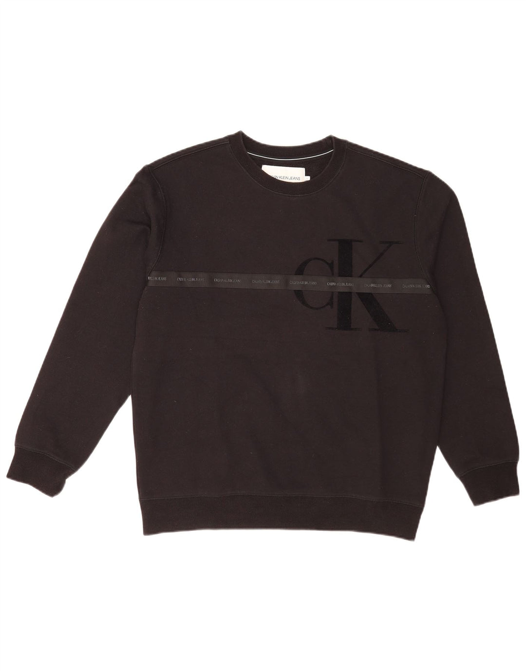 Calvin Klein Jeans Ανδρικό Γραφικό Φούτερ με Κανονική Εφαρμογή Jumper Large Μαύρο