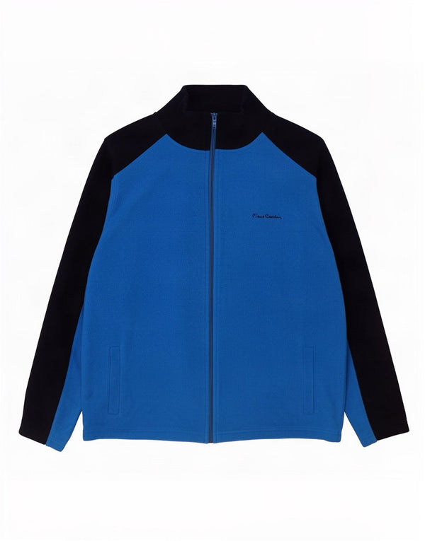 Pierre Cardin Ανδρικό Fleece Jacket UK 40 Large Blue Colorblock Πολυεστέρας