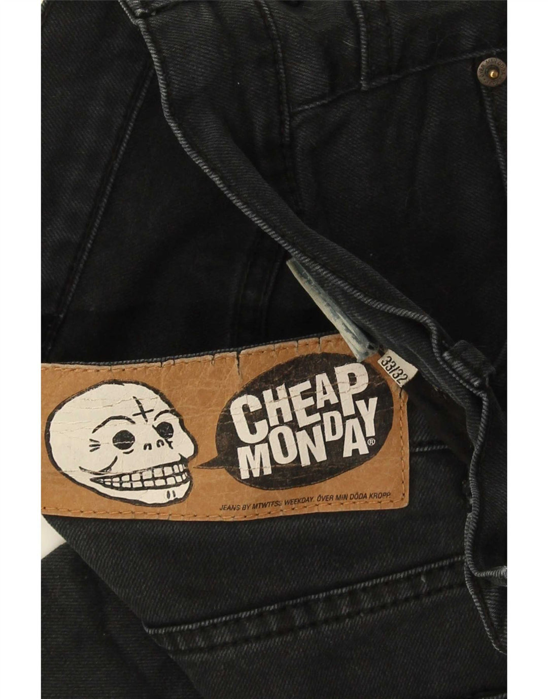 Οικονομικό Ανδρικό Slim Jeans Δευτέρας W33 L28 Μαύρο