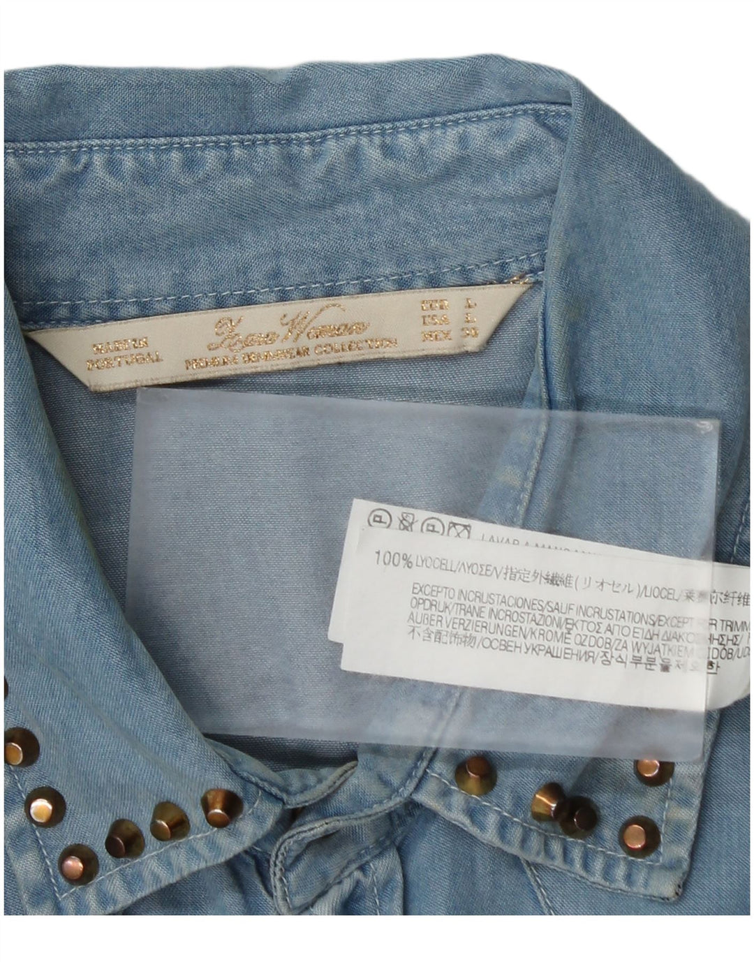 Zara Γυναικείο Τζιν Πουκάμισο UK 16 Large Blue Lyocell