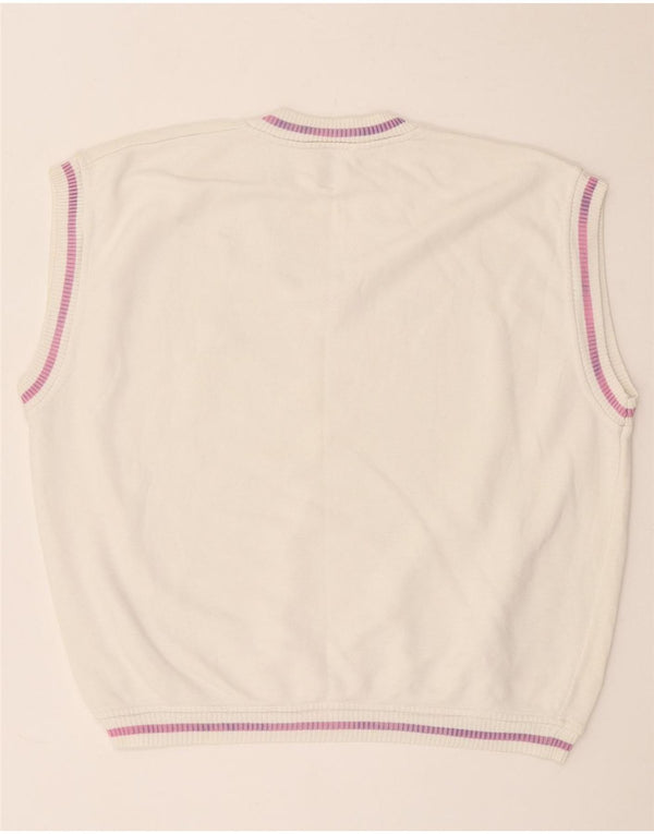 Vintage γυναικείο γιλέκο Tank Top UK 18 XL Λευκό βαμβακερό