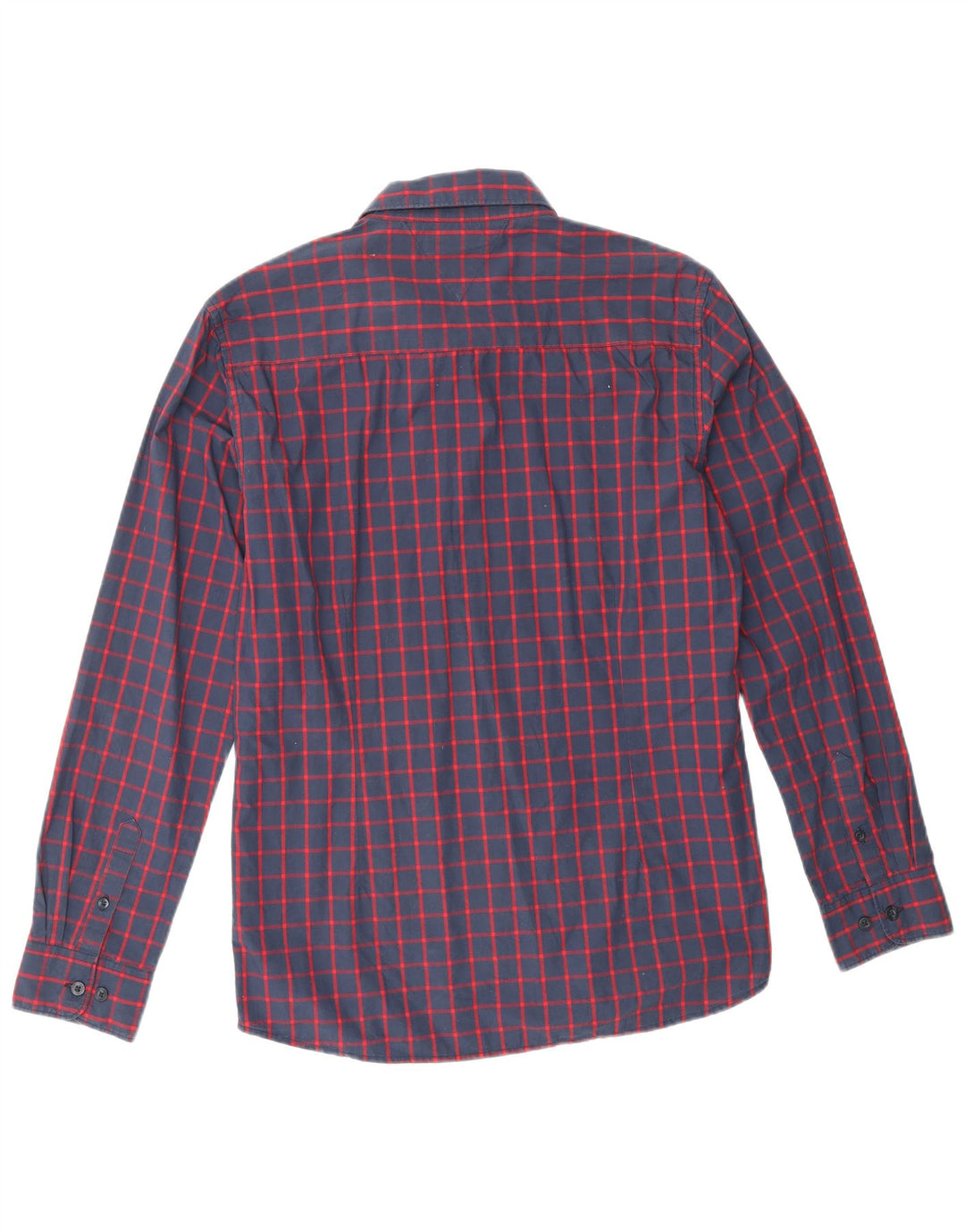 TOMMY HILFIGER Αγόρι πουκάμισο 15-16 ετών Navy Blue Check Cotton