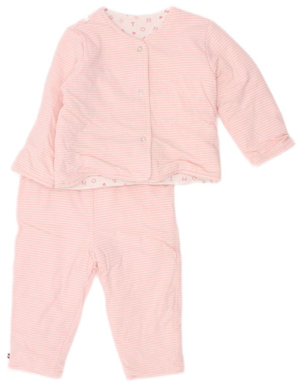 Tommy Hilfiger Baby Girls Graphic Ολόσωμη φόρμα 3-6 μηνών Pink Pinstripe