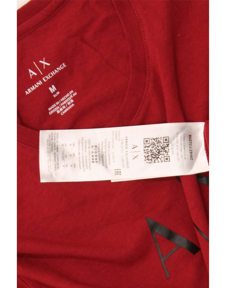 Ανδρικό γραφικό μπλουζάκι Armani Exchange Τοπ μεσαίο κόκκινο βαμβακερό