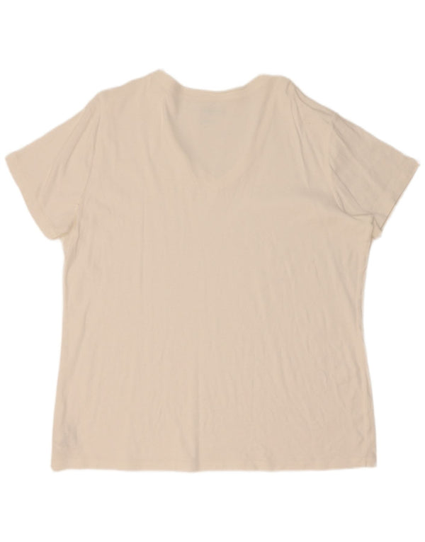 Eddie Bauer Γυναικείο T-Shirt Top UK 20 2XL Λευκό βαμβακερό