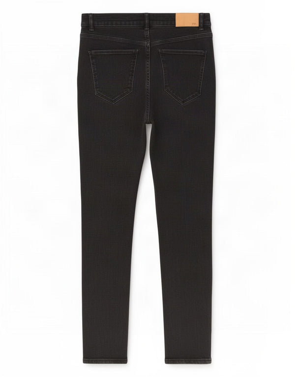 Zara γυναικείο ψηλόμεσο στενό τζιν EU 42 μεγάλο W32 L30 μαύρο βαμβακερό