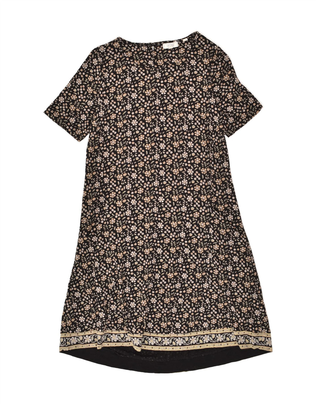 FAT FACE Womens Shift Dress UK 6 XS Black Floral Cotton | Vintage Fat Face | Thrift | Second-Hand Fat Face | Used Clothing | Messina Hembry 