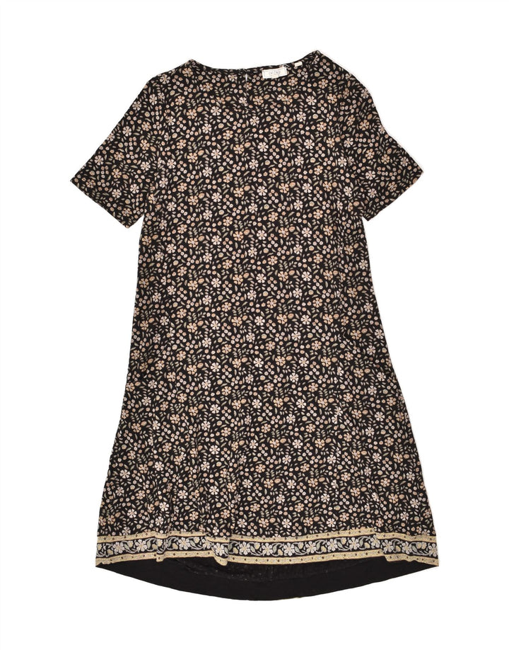 FAT FACE Womens Shift Dress UK 6 XS Black Floral Cotton | Vintage Fat Face | Thrift | Second-Hand Fat Face | Used Clothing | Messina Hembry 