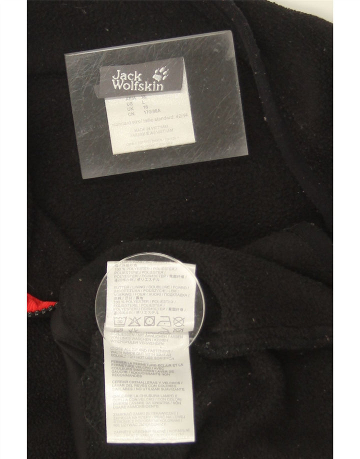 JACK WOLFSKIN Womens Fleece Jacket UK 16 Large Black Polyester Vintage Jack Wolfskin and Second-Hand Jack Wolfskin from Messina Hembry 