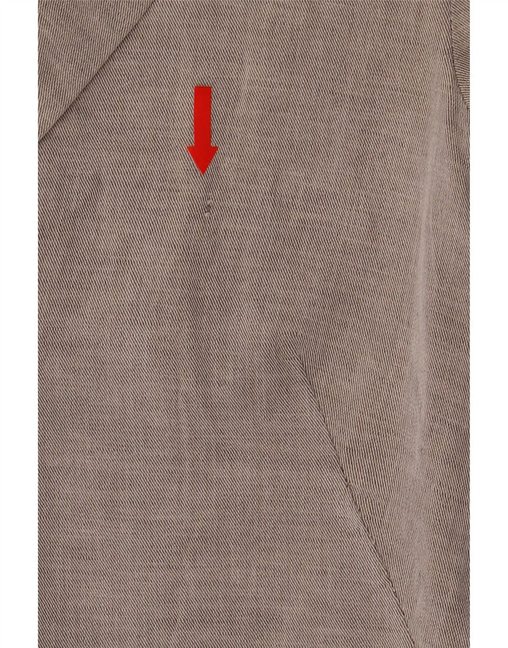 Zara Γυναικείο Open Crop Blazer Jacket UK 12 Medium Grey Cotton