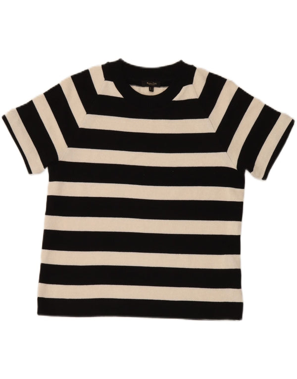 Massimo Dutti Γυναικείο πουλόβερ Crop Crew Neck Jumper UK 10 Small Black